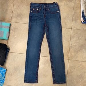 Not True Religion jeans with red stitching